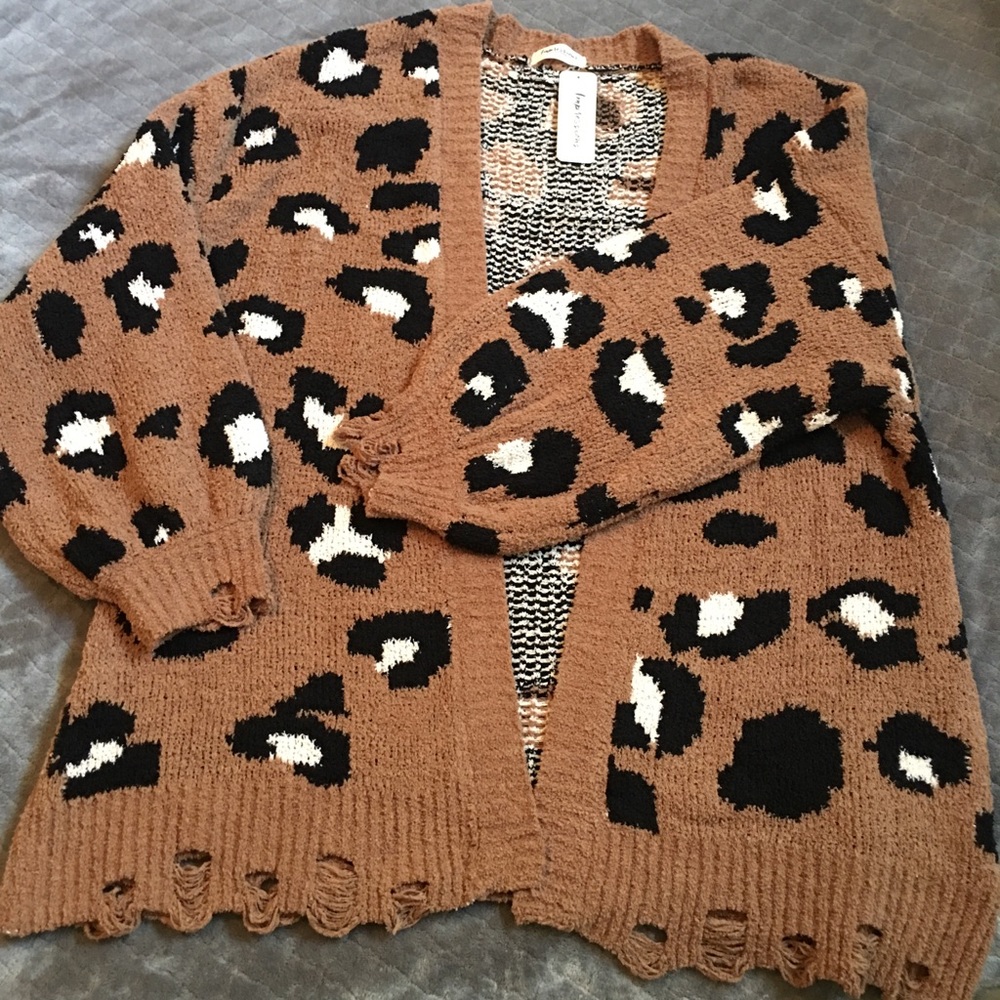 Women’s oversized animal print sweater